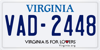 VA license plate VAD2448