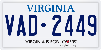 VA license plate VAD2449