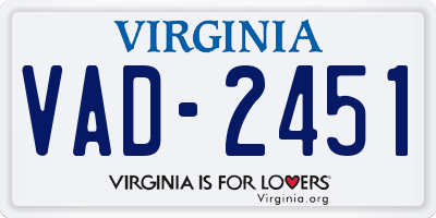 VA license plate VAD2451
