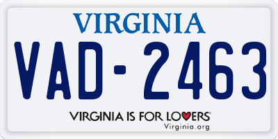 VA license plate VAD2463
