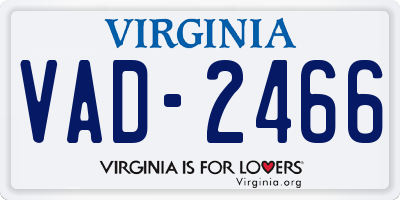 VA license plate VAD2466