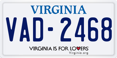 VA license plate VAD2468