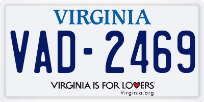 VA license plate VAD2469