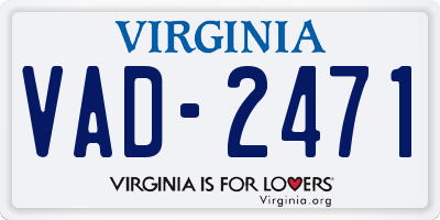 VA license plate VAD2471