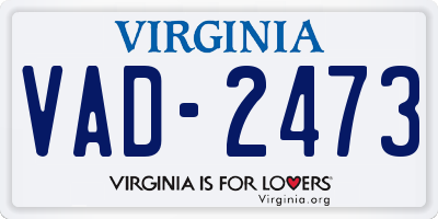 VA license plate VAD2473