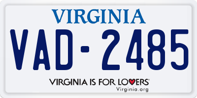 VA license plate VAD2485