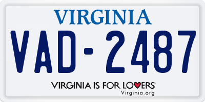VA license plate VAD2487