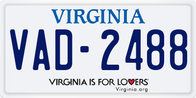 VA license plate VAD2488