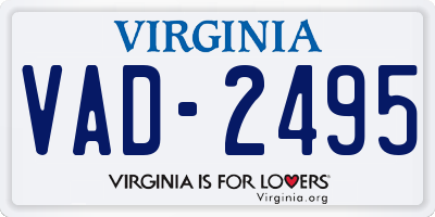 VA license plate VAD2495