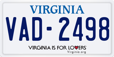 VA license plate VAD2498