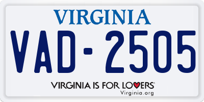 VA license plate VAD2505