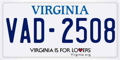 VA license plate VAD2508