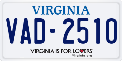 VA license plate VAD2510