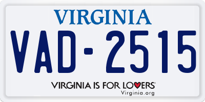 VA license plate VAD2515