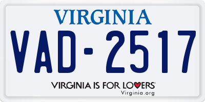 VA license plate VAD2517