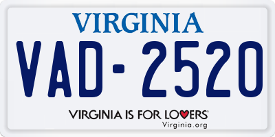 VA license plate VAD2520
