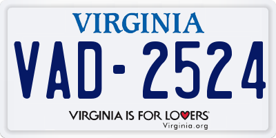 VA license plate VAD2524