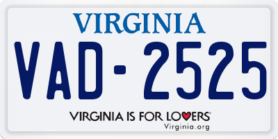 VA license plate VAD2525