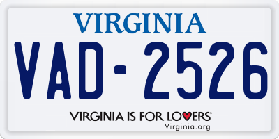 VA license plate VAD2526