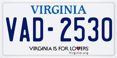 VA license plate VAD2530