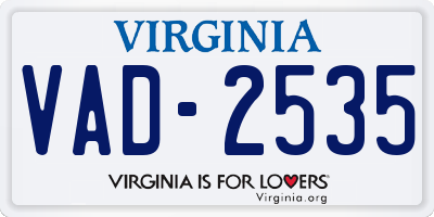 VA license plate VAD2535
