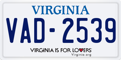 VA license plate VAD2539
