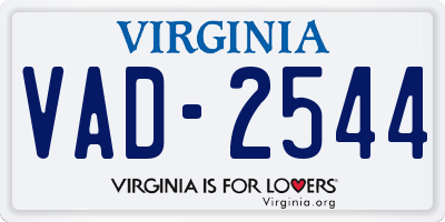 VA license plate VAD2544