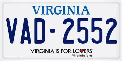 VA license plate VAD2552