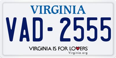 VA license plate VAD2555