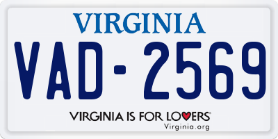 VA license plate VAD2569