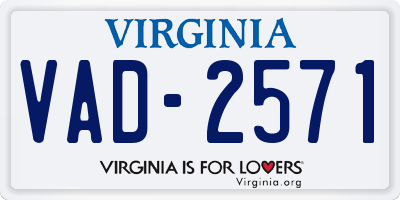 VA license plate VAD2571