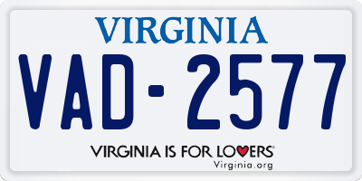 VA license plate VAD2577