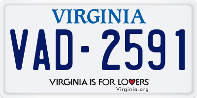 VA license plate VAD2591