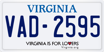 VA license plate VAD2595