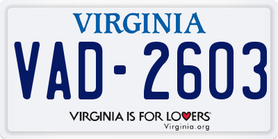 VA license plate VAD2603