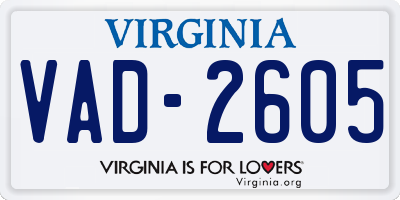 VA license plate VAD2605