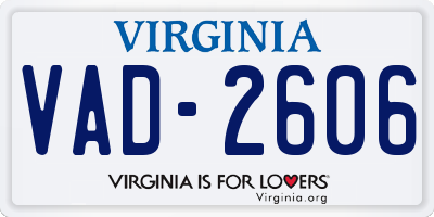 VA license plate VAD2606