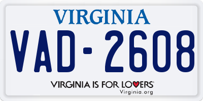 VA license plate VAD2608