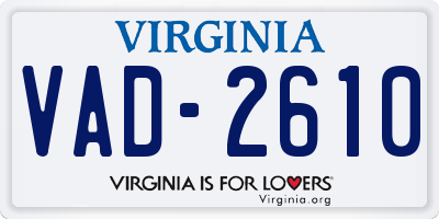 VA license plate VAD2610