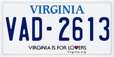 VA license plate VAD2613