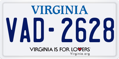 VA license plate VAD2628