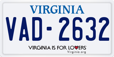 VA license plate VAD2632