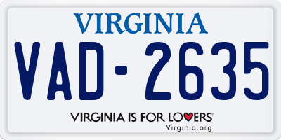 VA license plate VAD2635