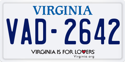 VA license plate VAD2642
