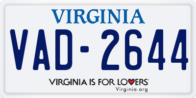 VA license plate VAD2644