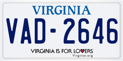 VA license plate VAD2646