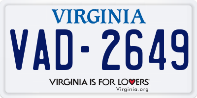 VA license plate VAD2649