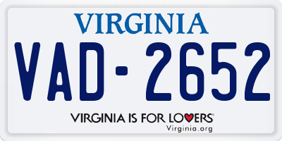 VA license plate VAD2652