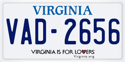 VA license plate VAD2656