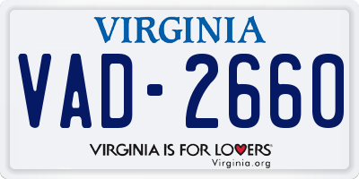 VA license plate VAD2660